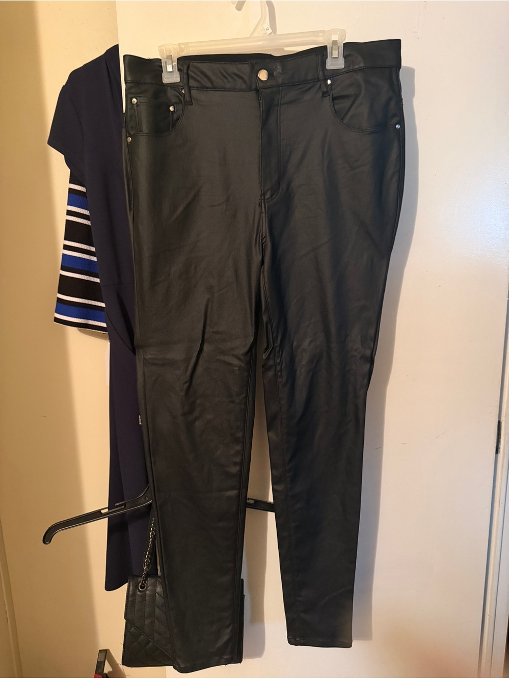 Women’s Black Faux Leather Pants - Brand: Fashion Nova Size 16